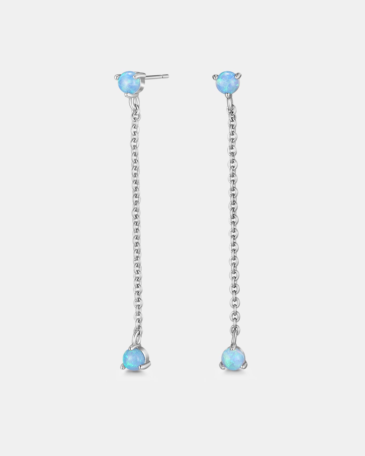 Bello Blue Opal Earrings - Silver Plated