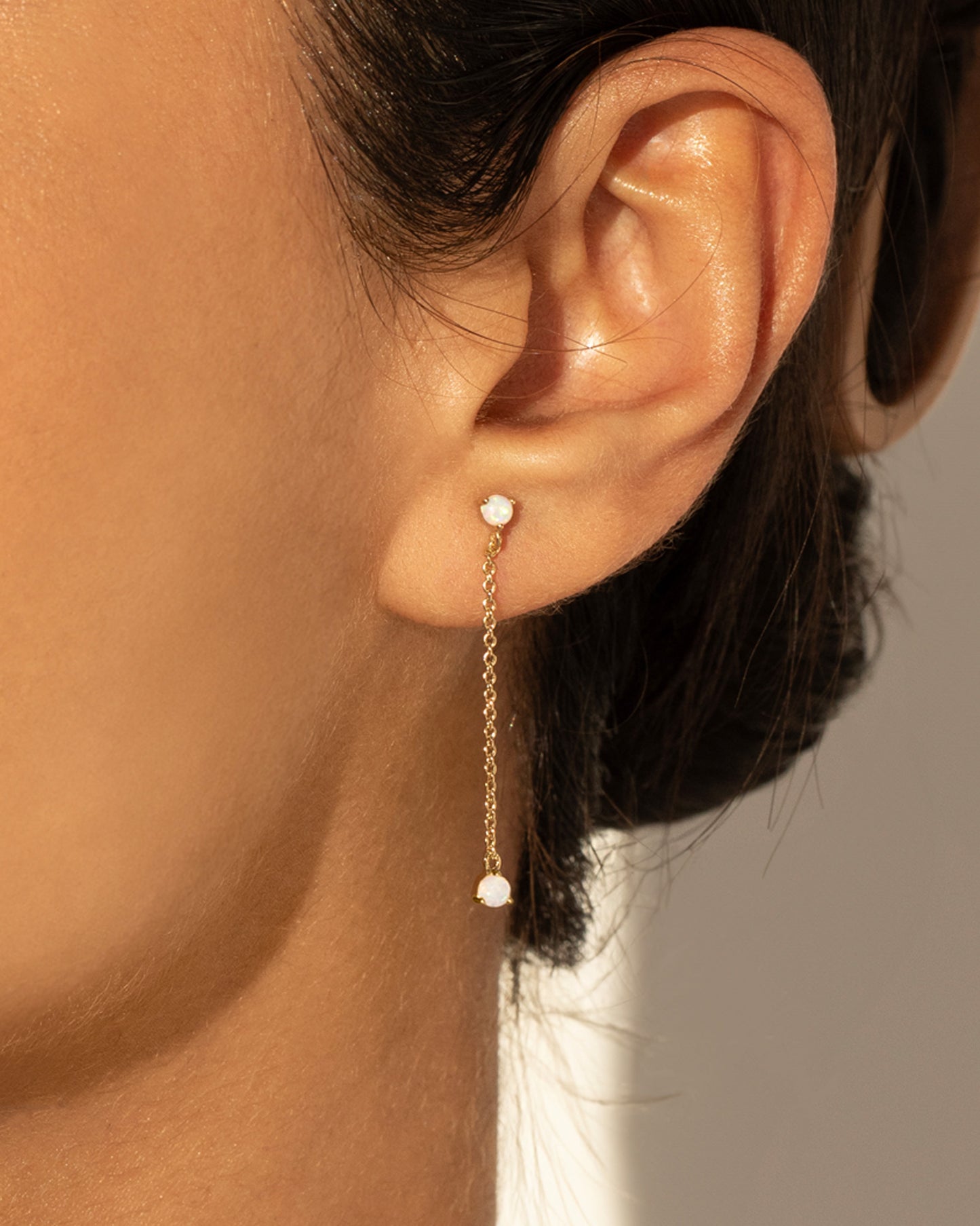 Bello White Opal Earrings - 18K Gold Plated
