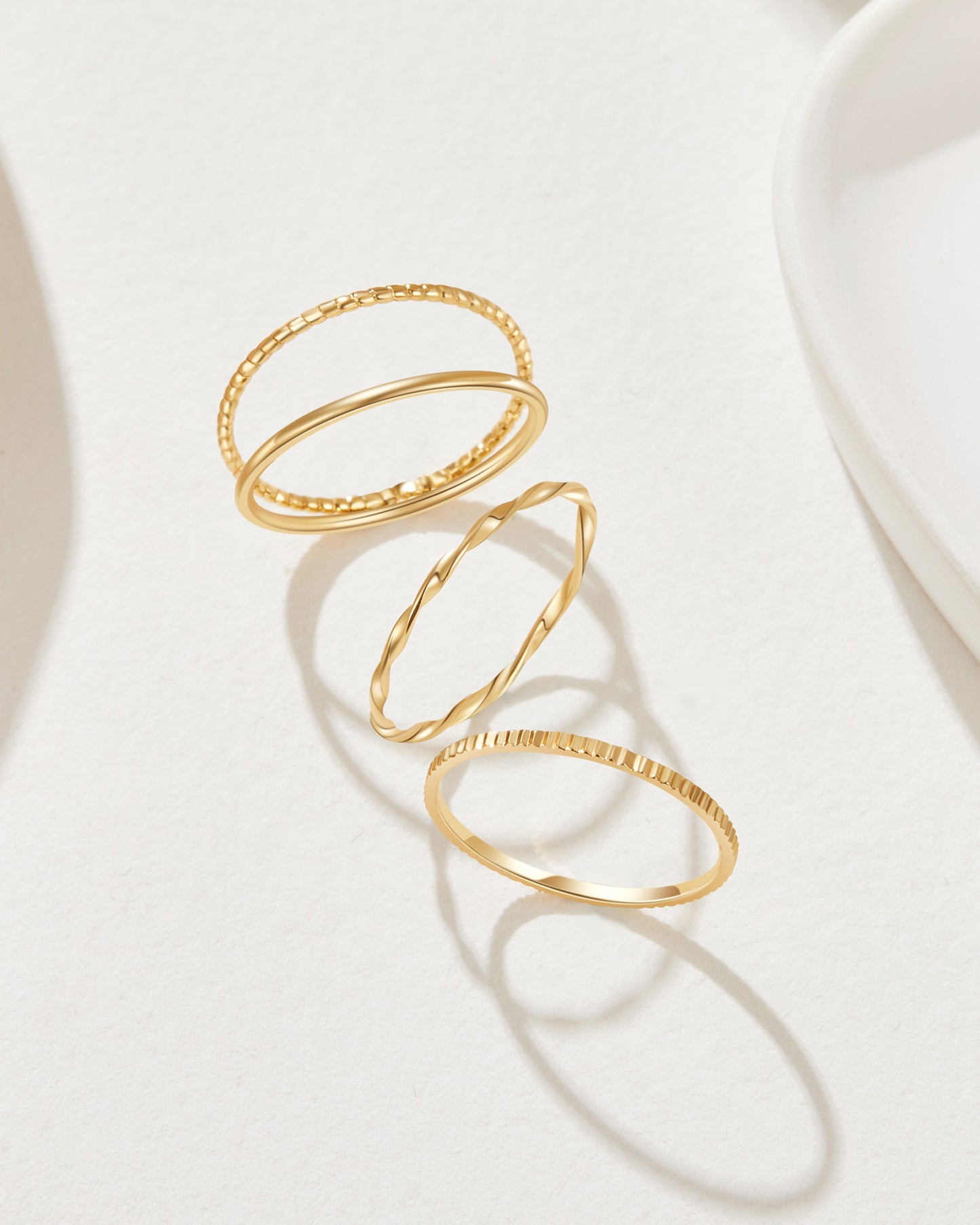 Illusion Stackable Ring Set - 18K Gold Plated