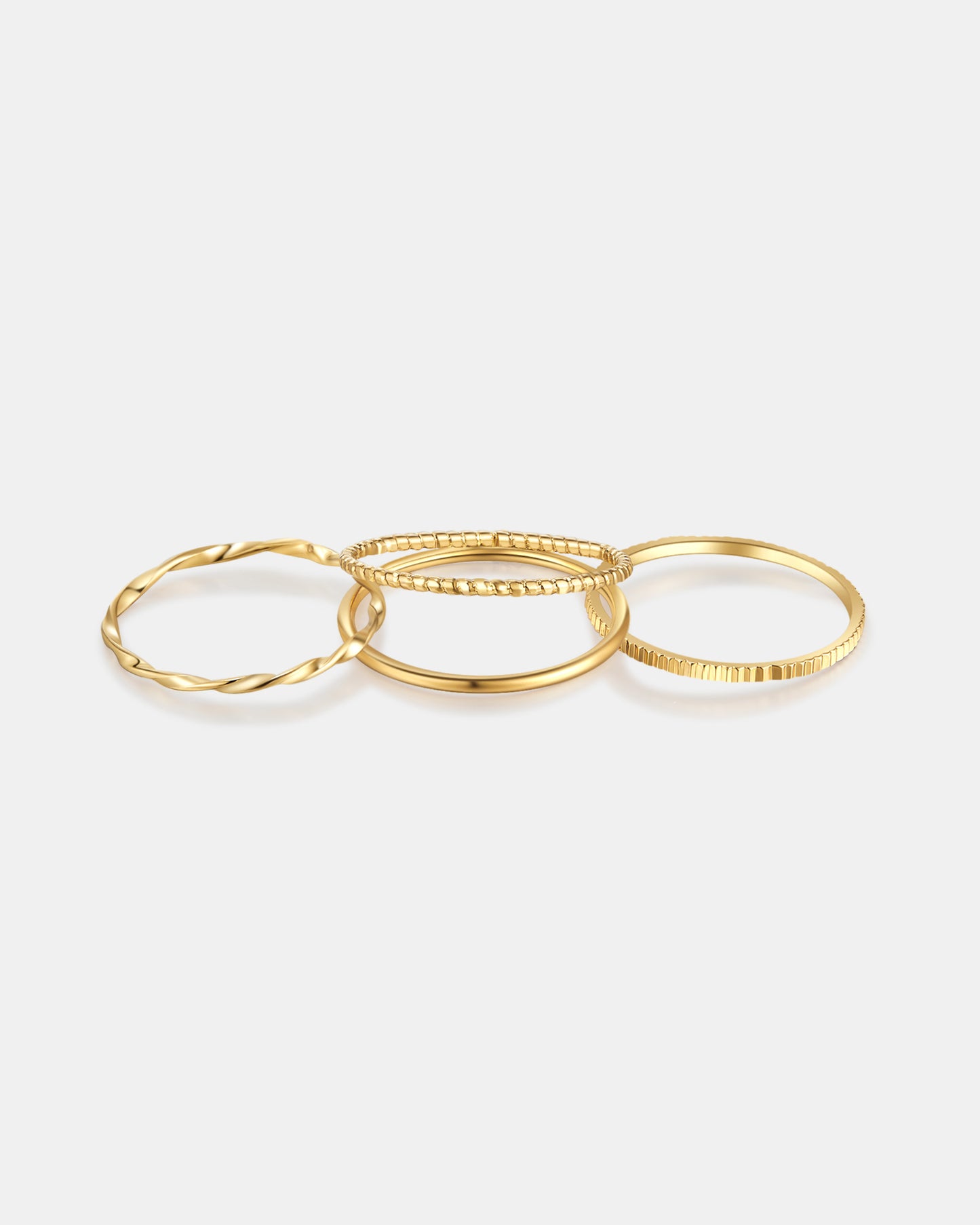 Illusion Stackable Ring Set - 18K Gold Plated