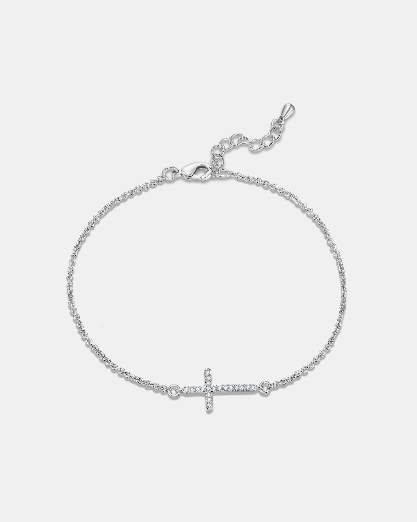Fine Cross Bracelet - Silver Plated