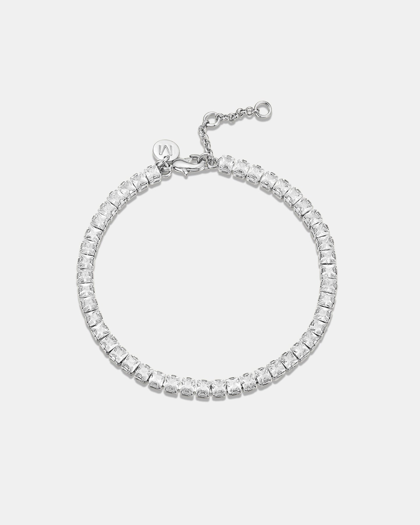 Frosted Tennis Bracelet - Silver Plated