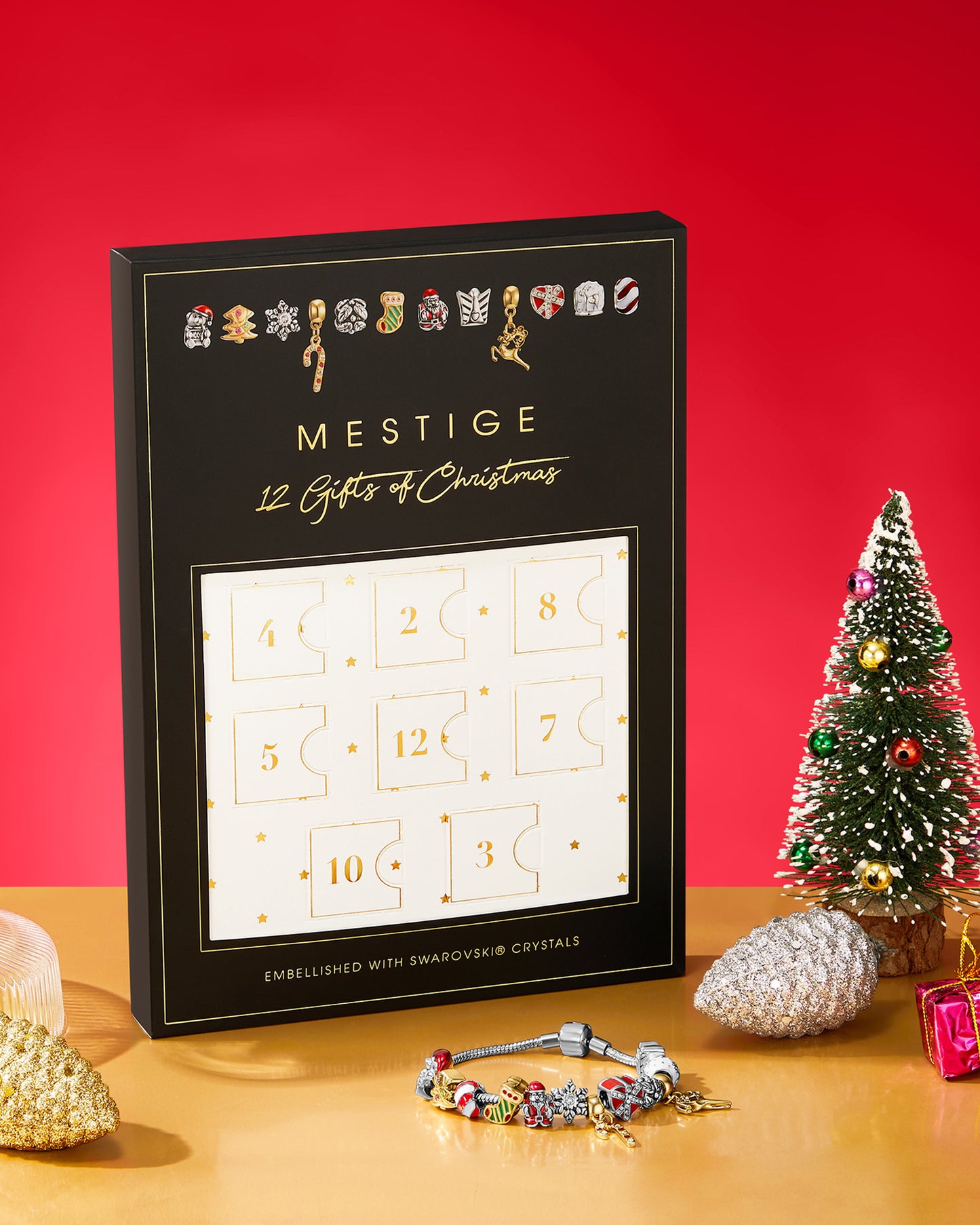 Advent Calendar with Festive Charm Bracelet