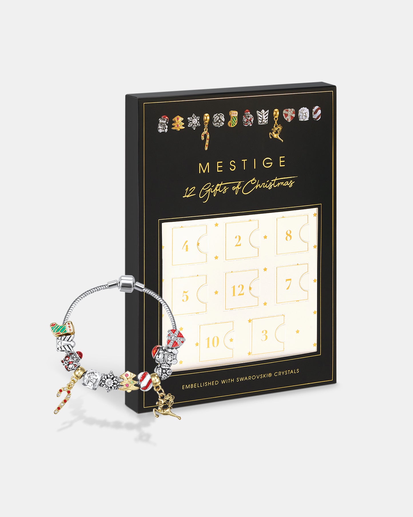 Advent Calendar with Festive Charm Bracelet