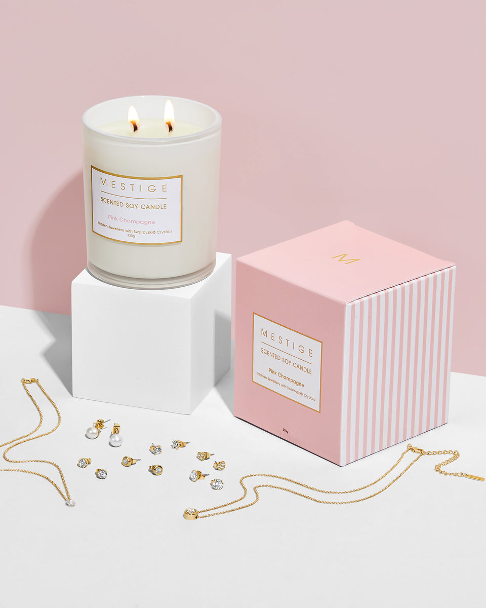 Pink Champagne Scented Candle Lychee and Musk