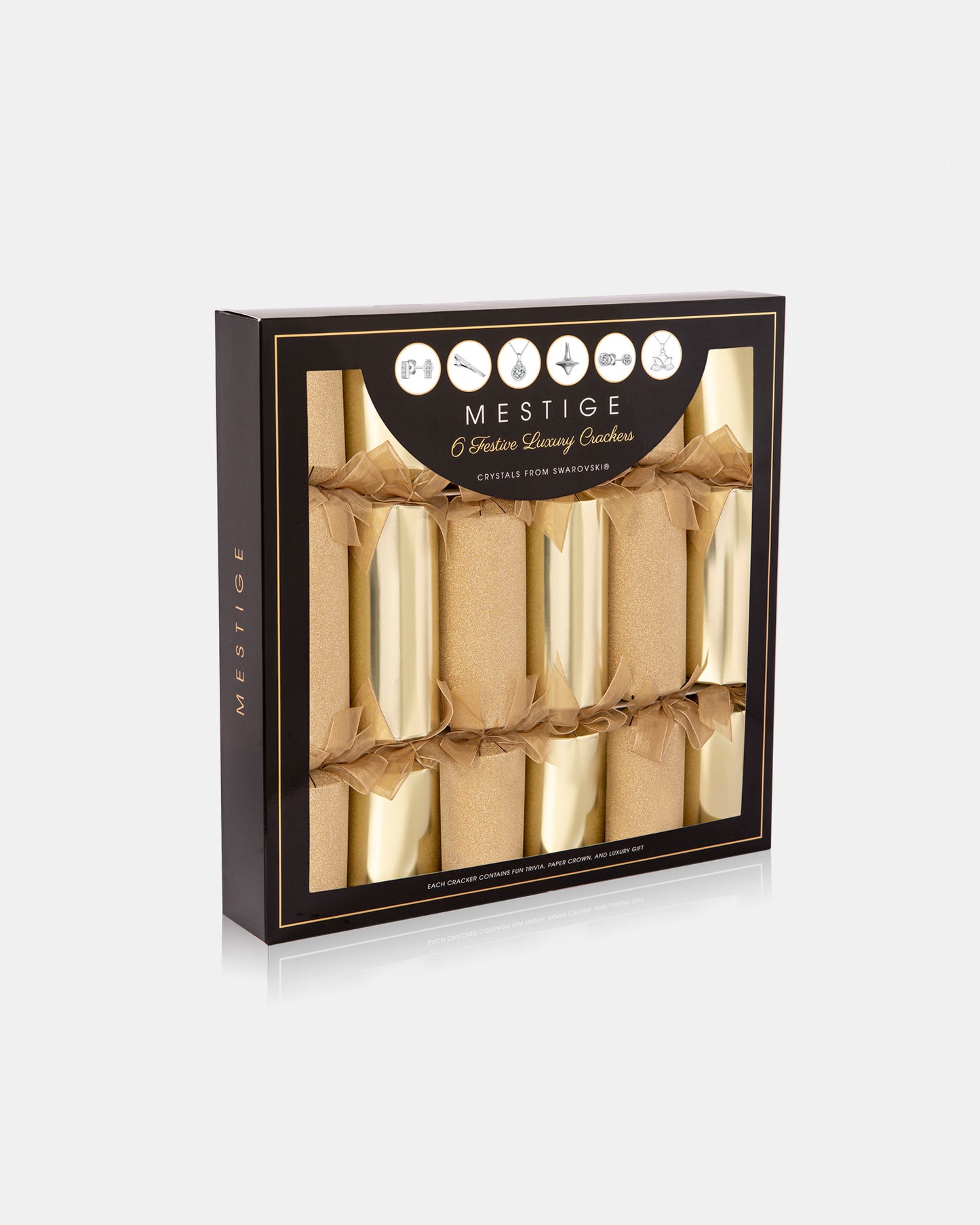 Luxury 6-Pack Crackers Gold Stardust