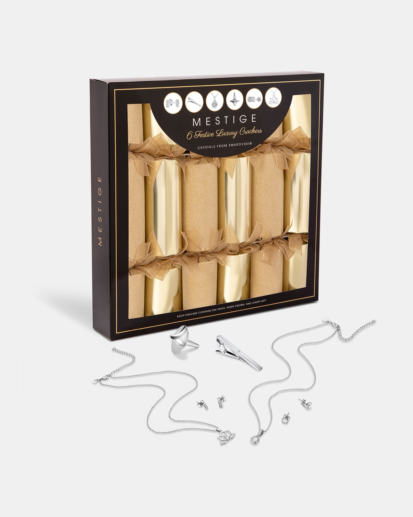 Luxury 6-Pack Crackers Gold Stardust