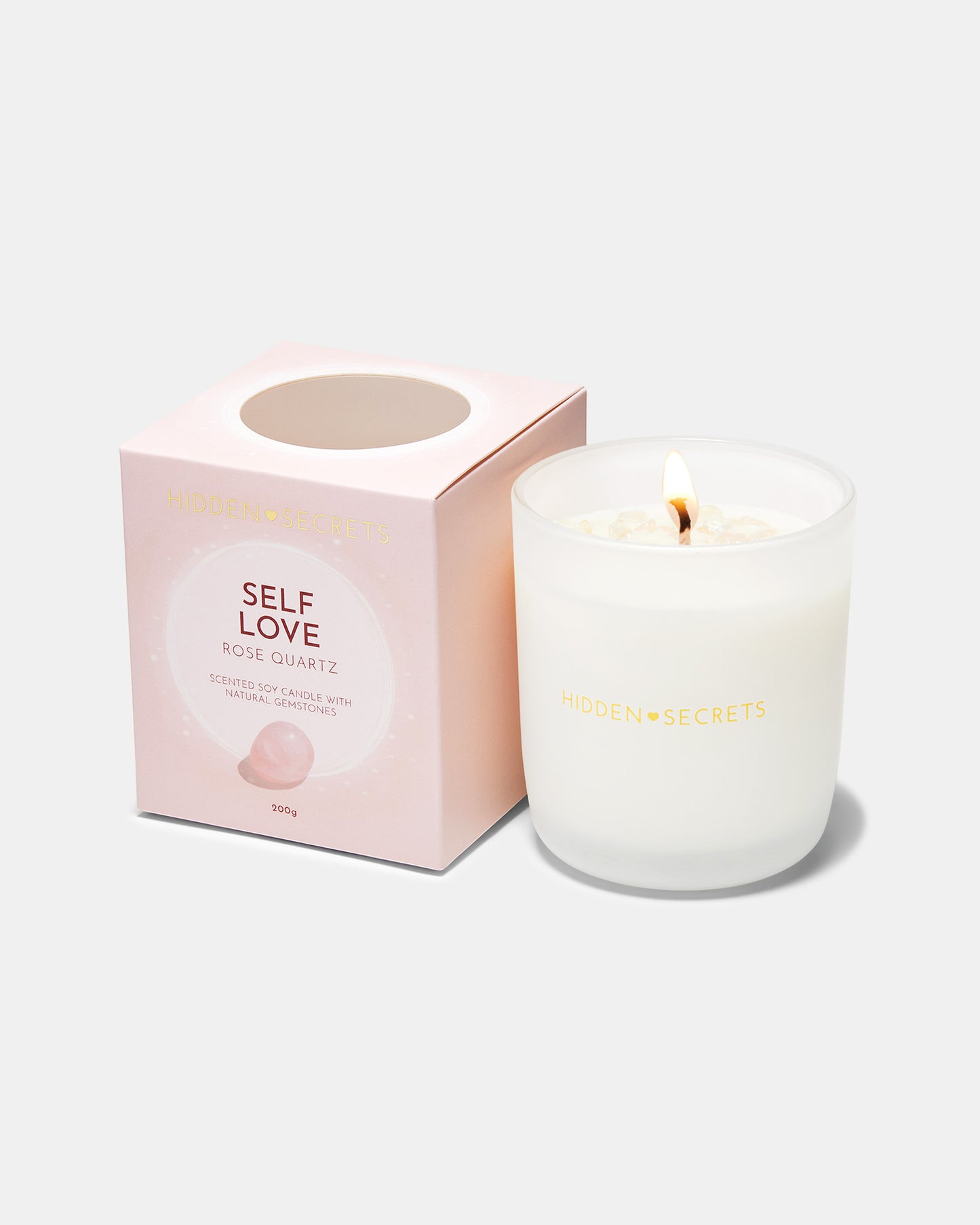 Rose Quartz Gemstone Scented Soy Candle