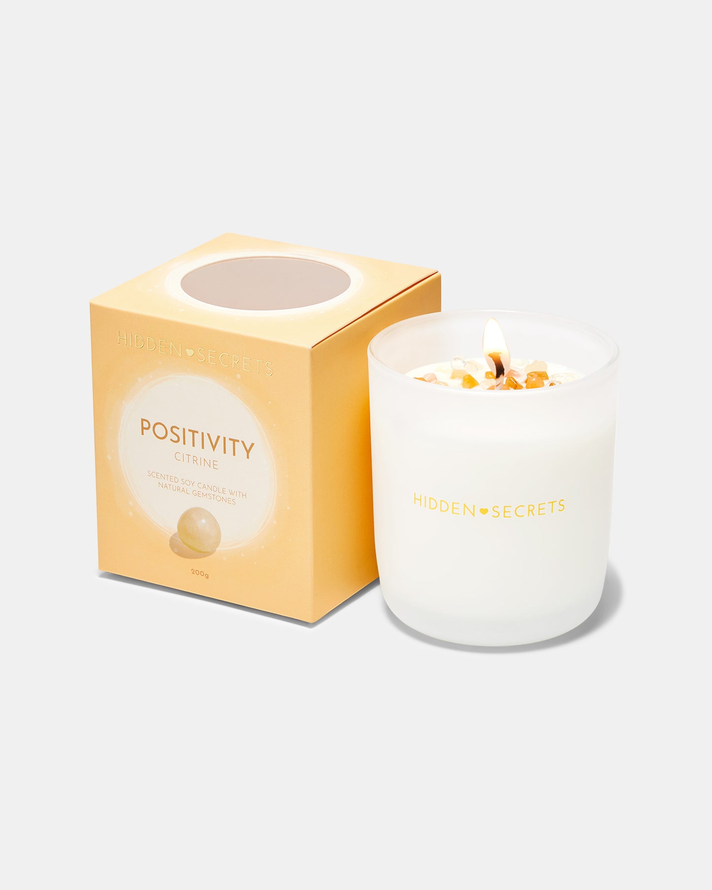 Citrine Gemstone Scented Soy Candle