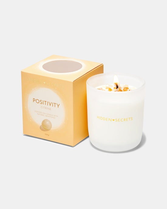 Load image into Gallery viewer, Citrine Gemstone Scented Soy Candle
