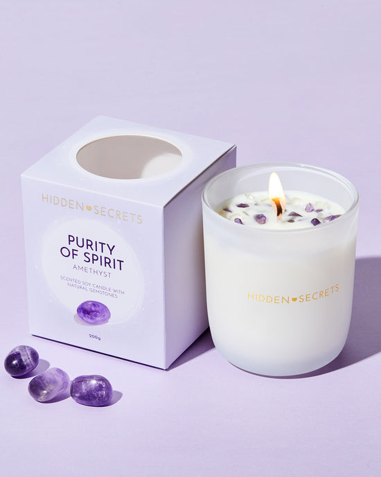 Amethyst Gemstone Scented Soy Candle