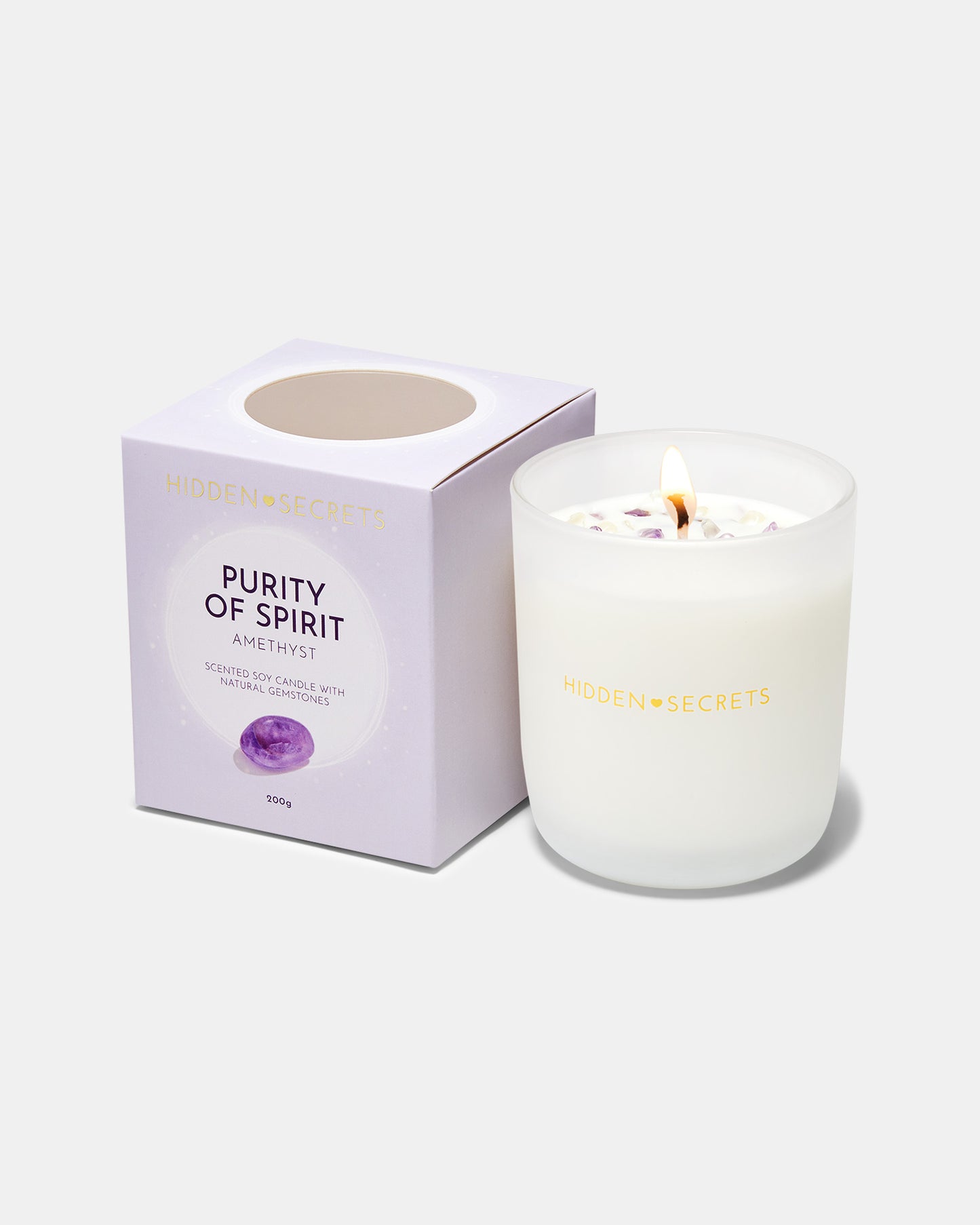 Amethyst Gemstone Scented Soy Candle