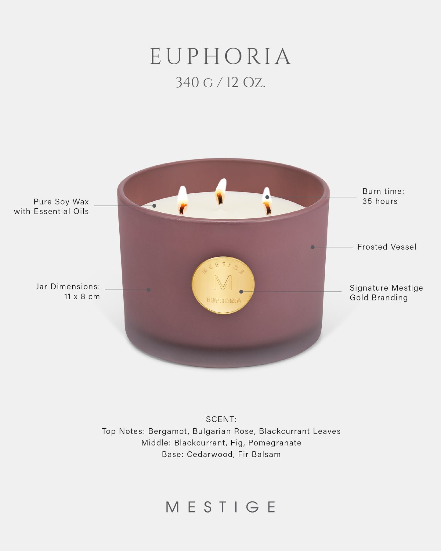 Serenity Candle 340g - Euphoria