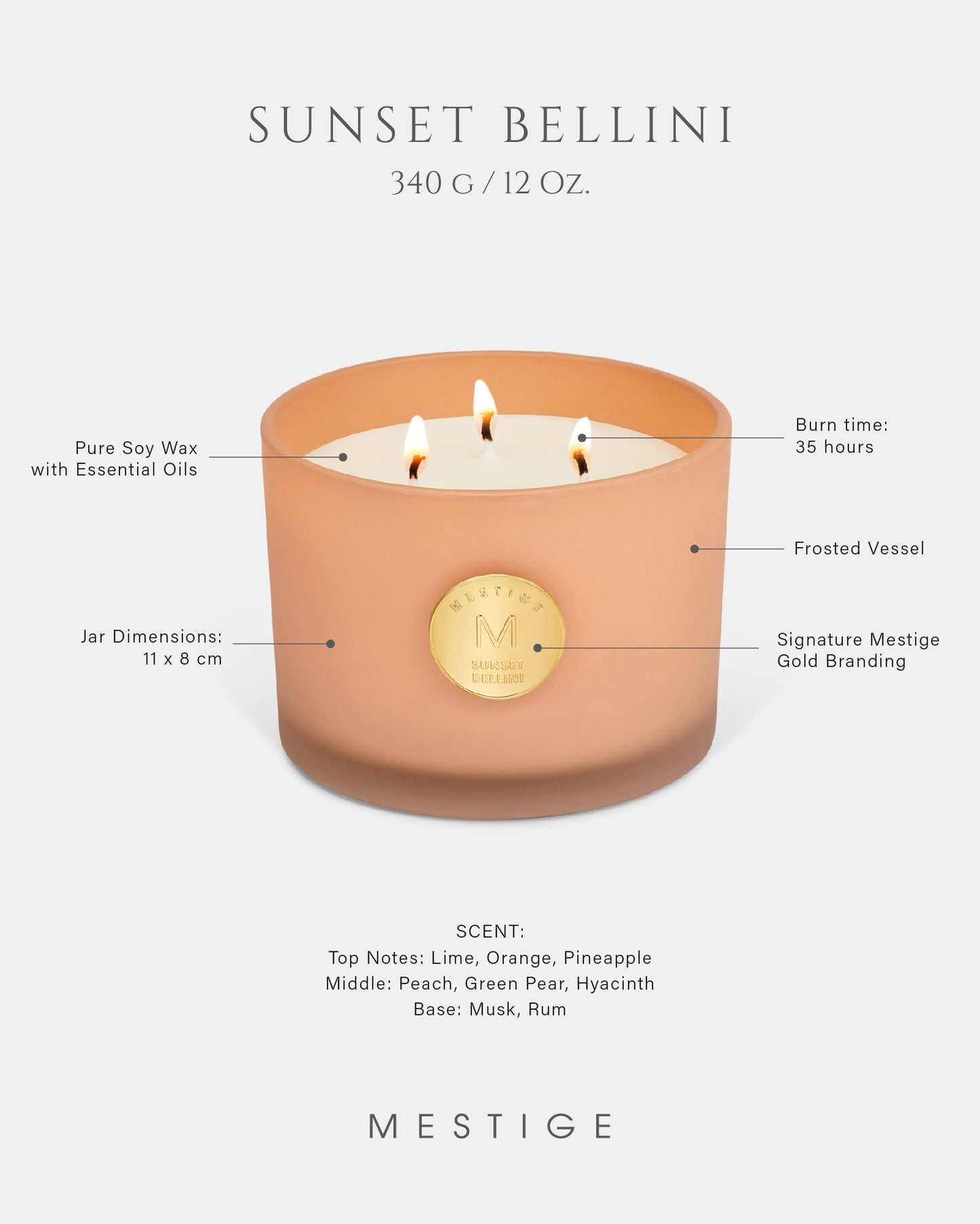 Serenity Candle 340g - Sunset Bellini