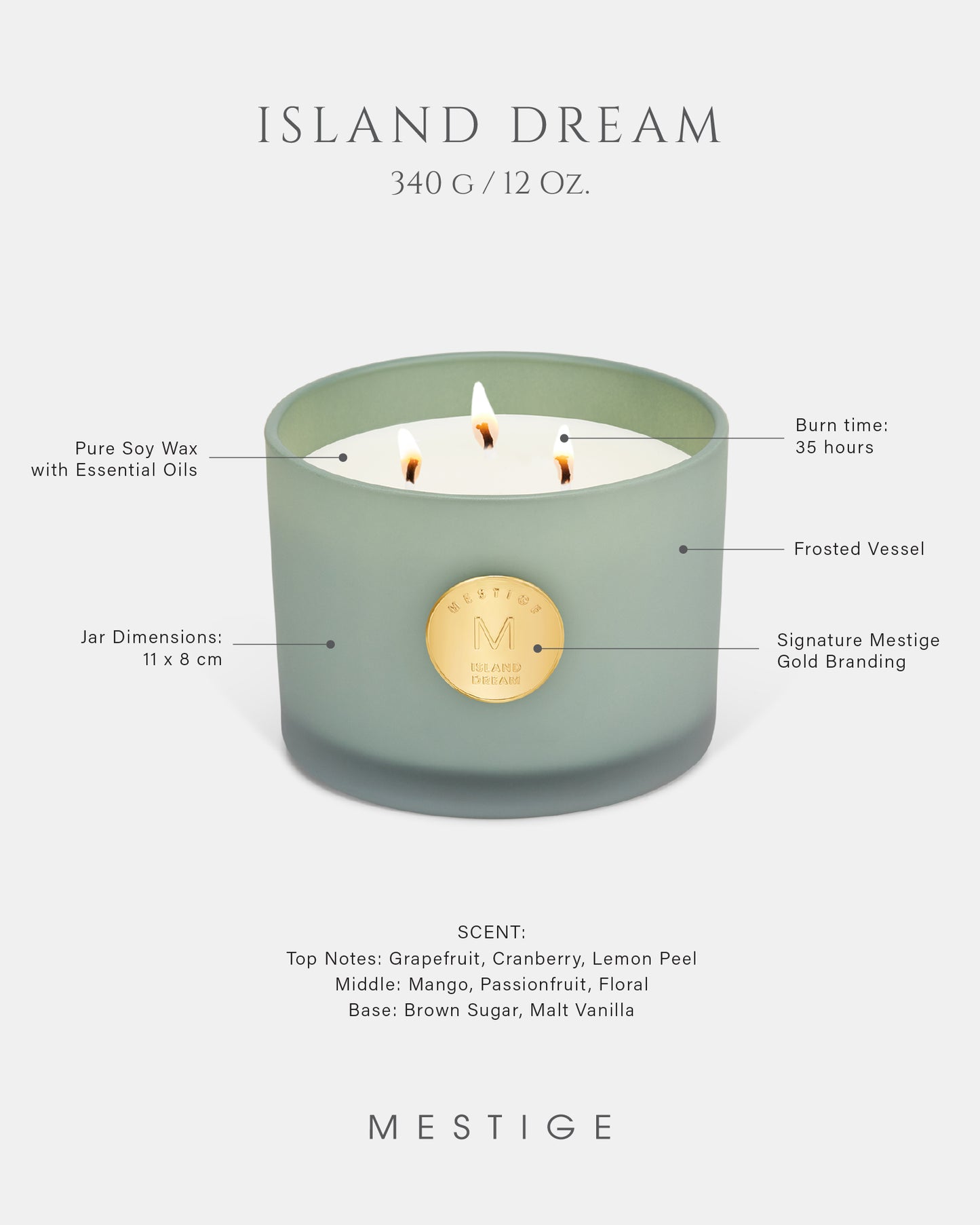 Serenity Candle 340g - Island Dream