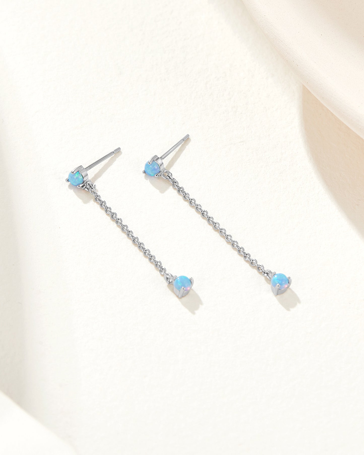 Bello Blue Opal Earrings - Silver Plated
