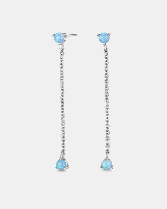 Bello Blue Opal Earrings - Silver Plated