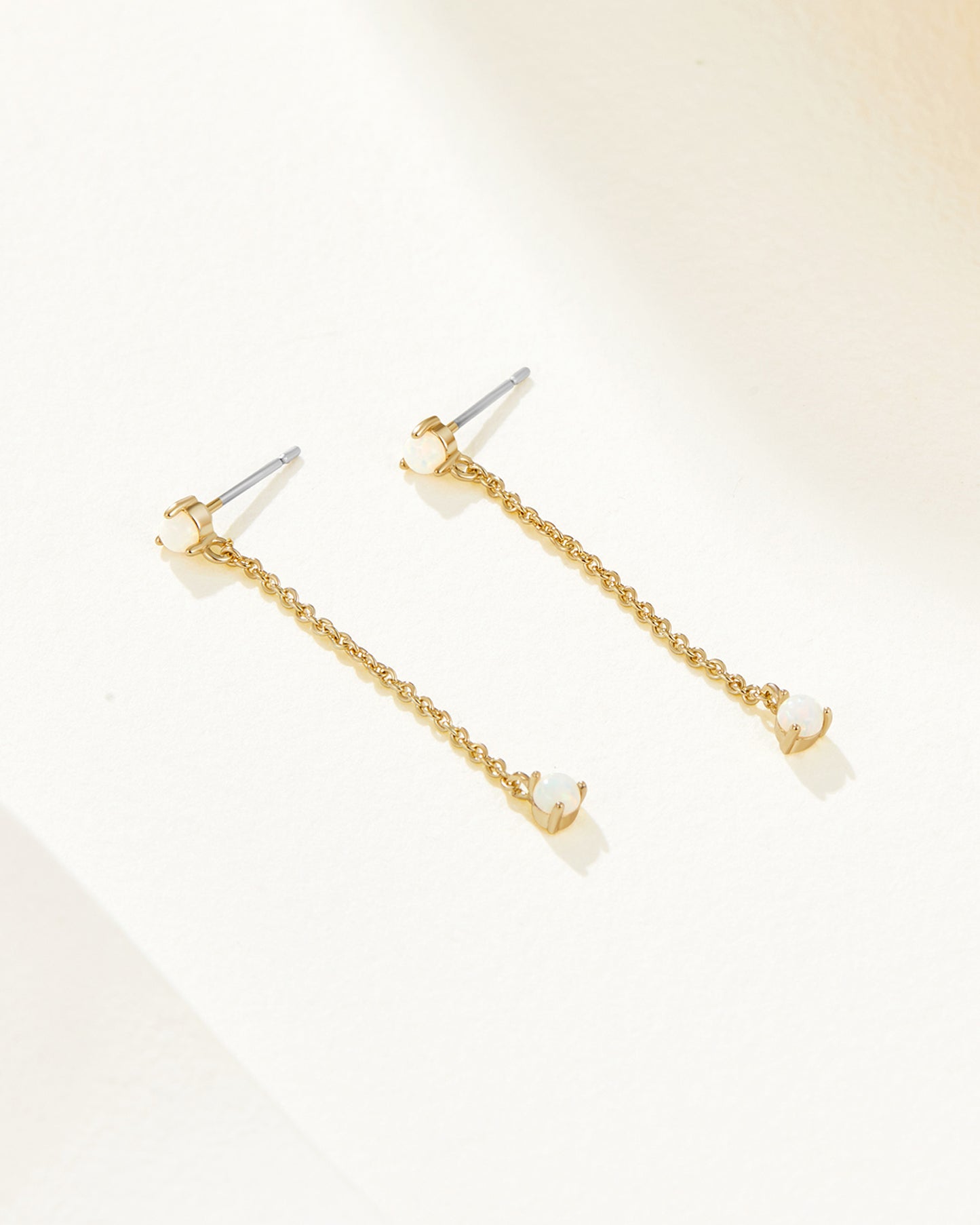 Bello White Opal Earrings - 18K Gold Plated