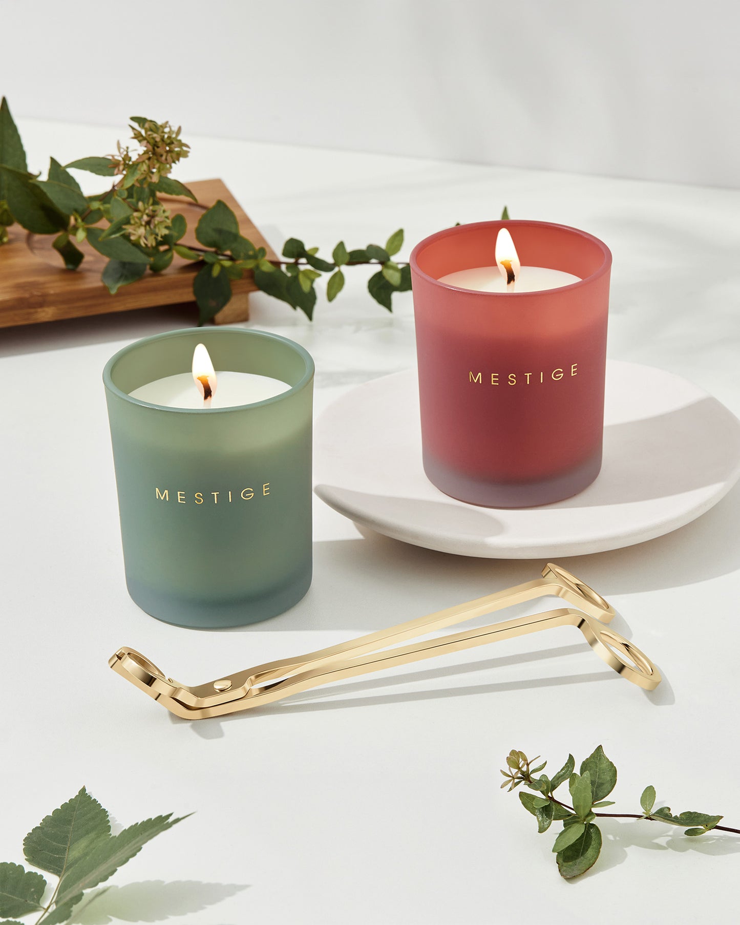 2 Candle & Trimmer Gift Set - Pink Champagne and Island Dream