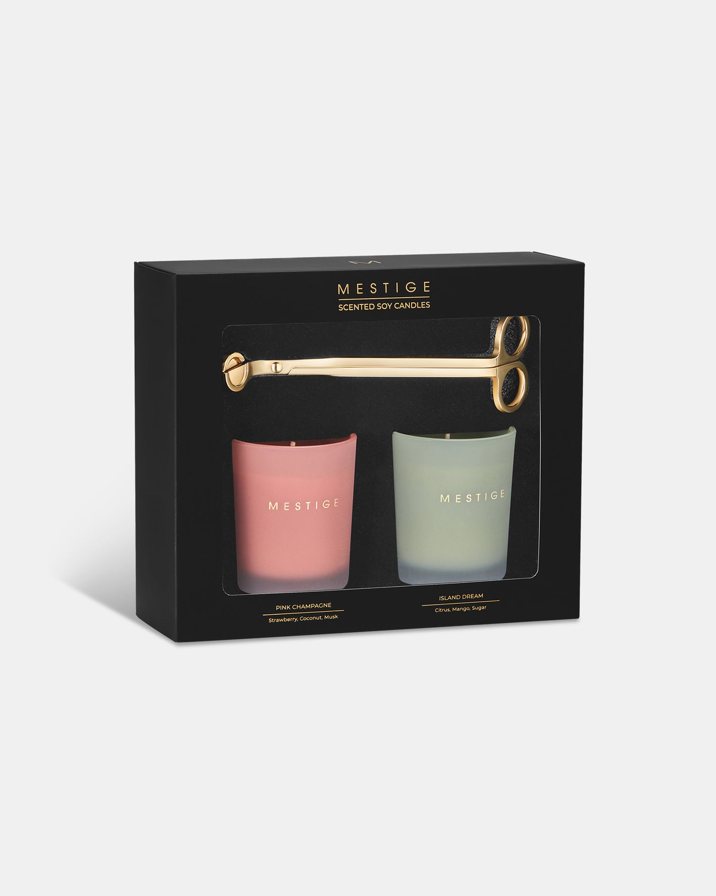 2 Candle & Trimmer Gift Set - Pink Champagne and Island Dream