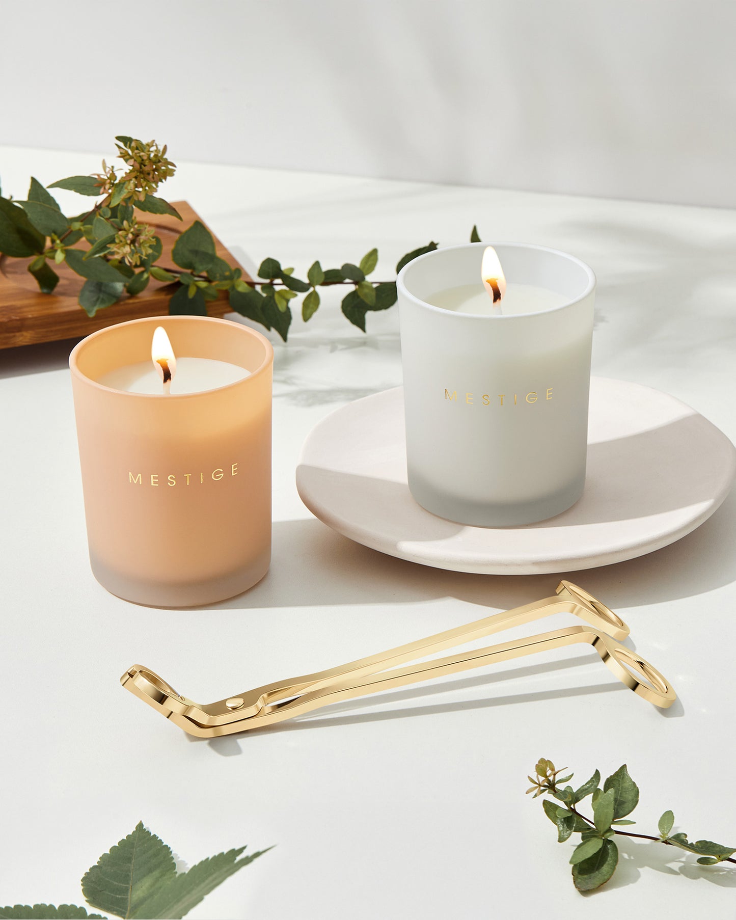 2 Candle & Trimmer Gift Set - Creme Brulee and Ocean Breeze