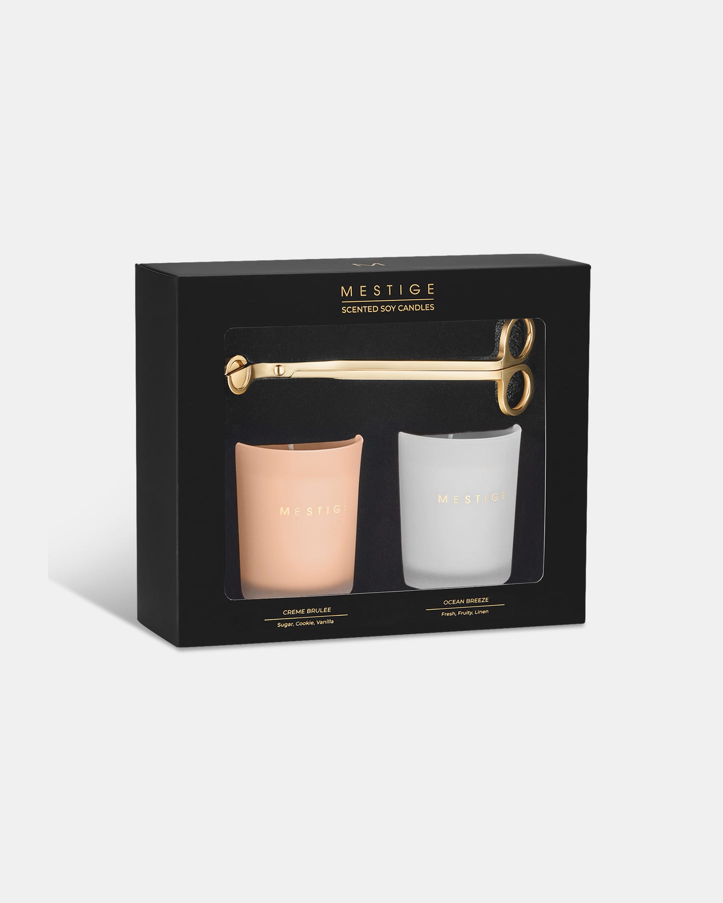 2 Candle & Trimmer Gift Set - Creme Brulee and Ocean Breeze