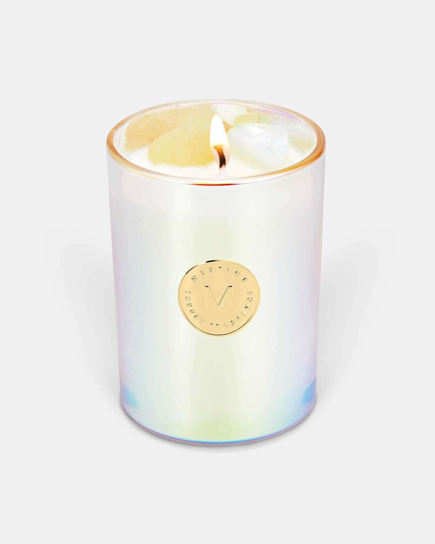 Galaxy Infused with Citrine and Opalite Gemstone Soy Candle