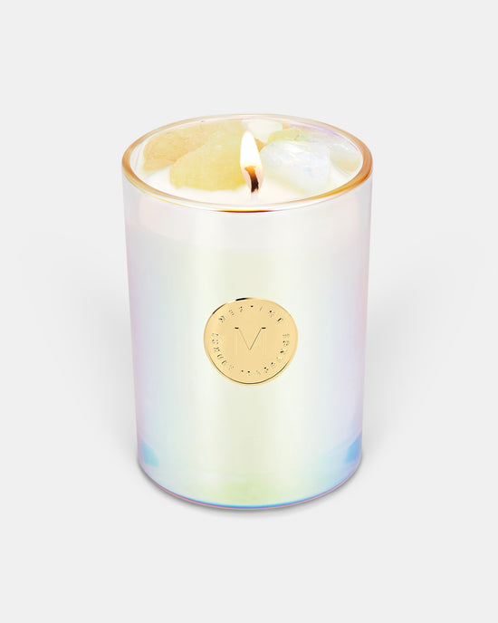 Galaxy Infused with Citrine and Opalite Gemstone Soy Candle