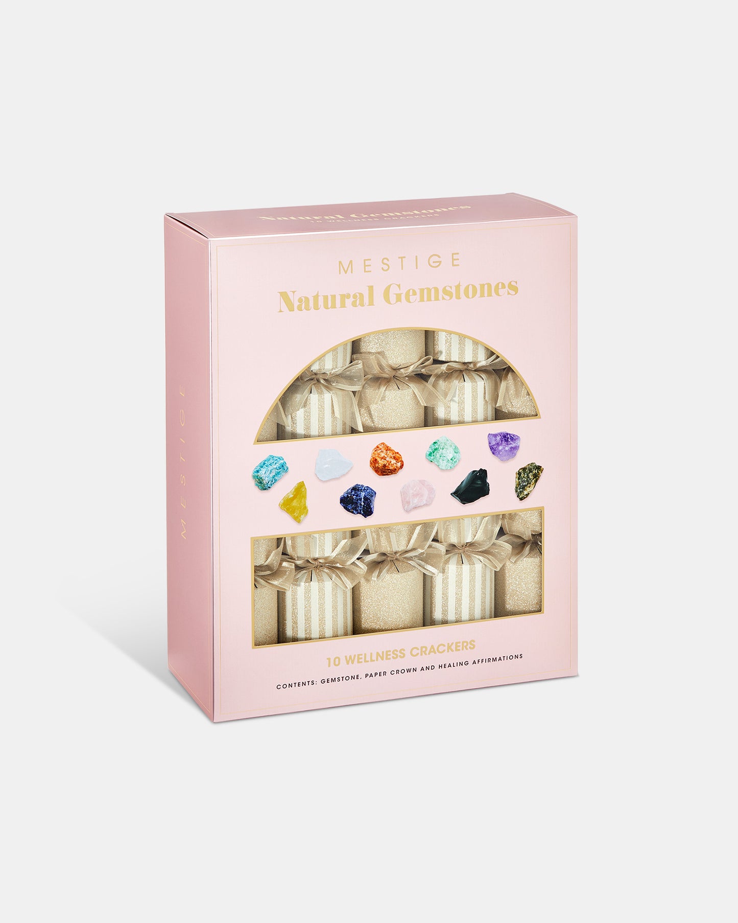Wellness 10 Pack Crackers with Natural Gemstones - Golden Stripe