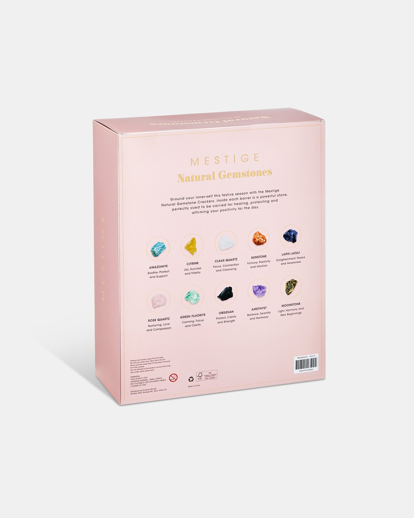 Wellness 10 Pack Crackers with Natural Gemstones - Golden Stripe