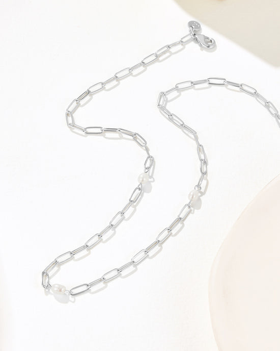 Reflect Freshwater Pearl Necklace - Silver Plated