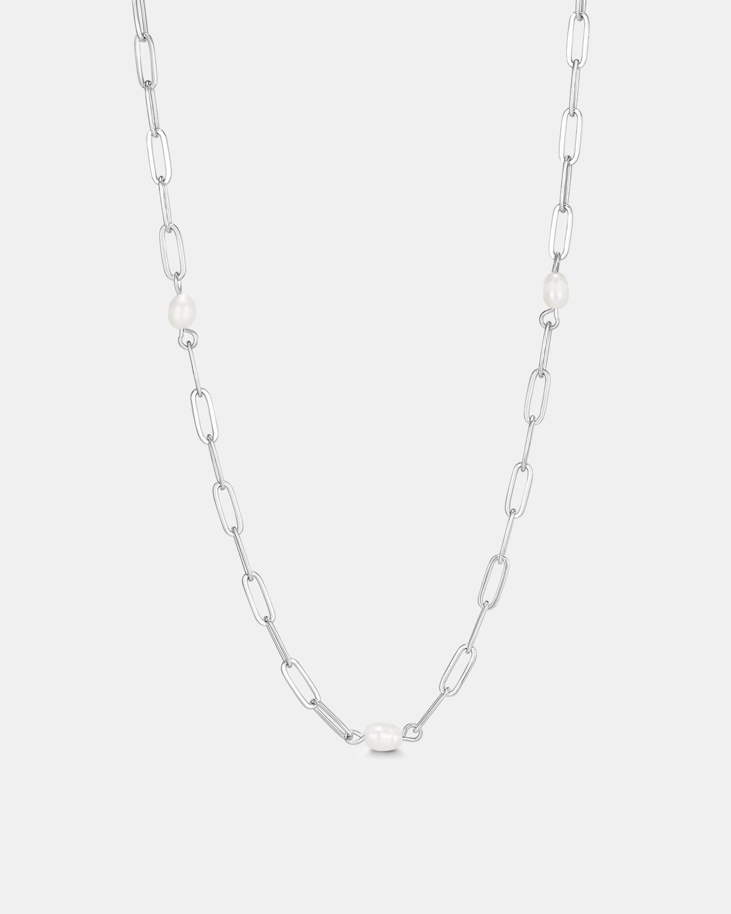 Reflect Freshwater Pearl Necklace - Silver Plated