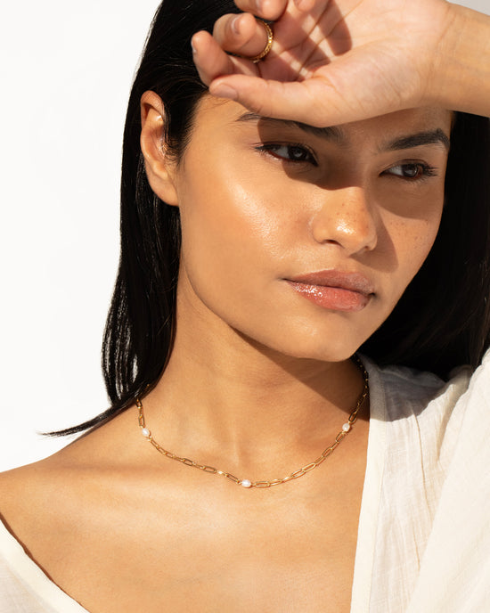 Reflect Freshwater Pearl Necklace - 18K Gold Plated