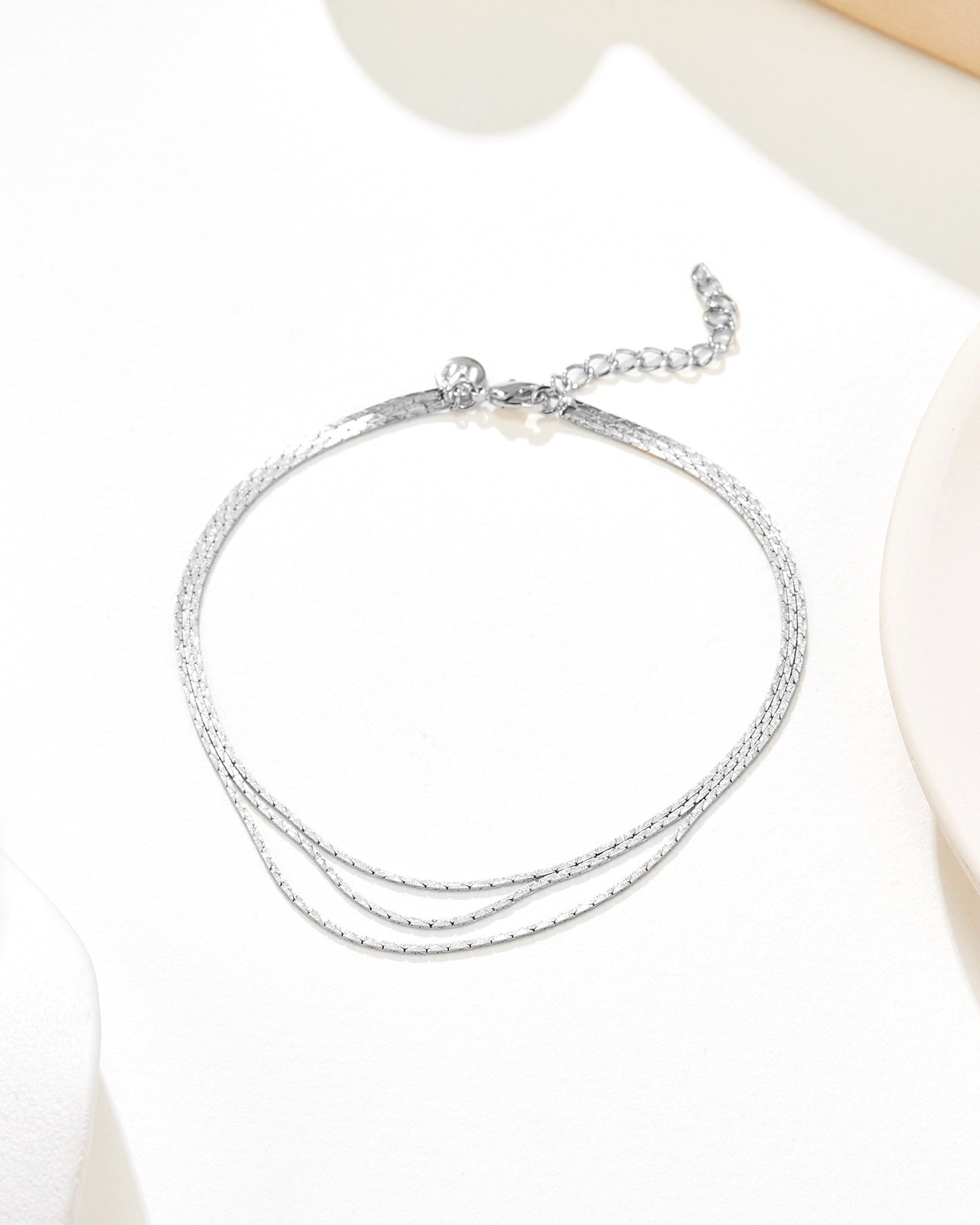 La Mar Layered Anklet - Silver Plated