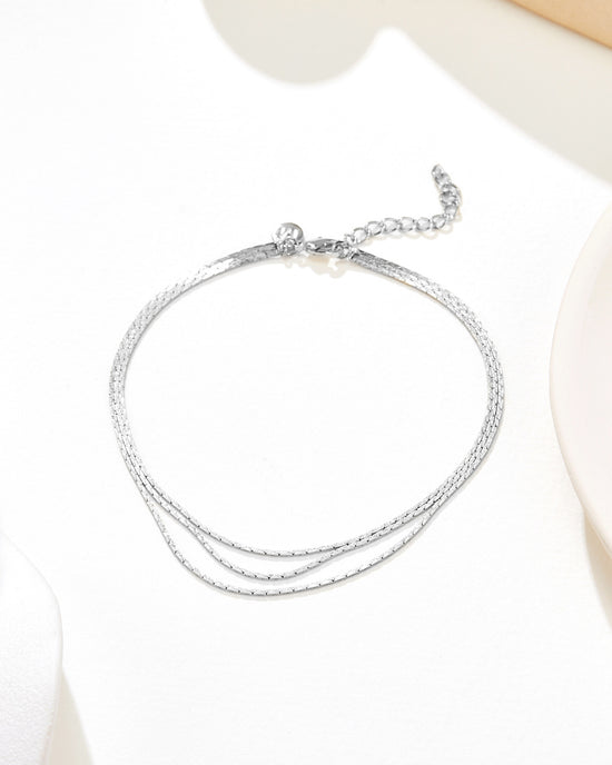 La Mar Layered Anklet - Silver Plated