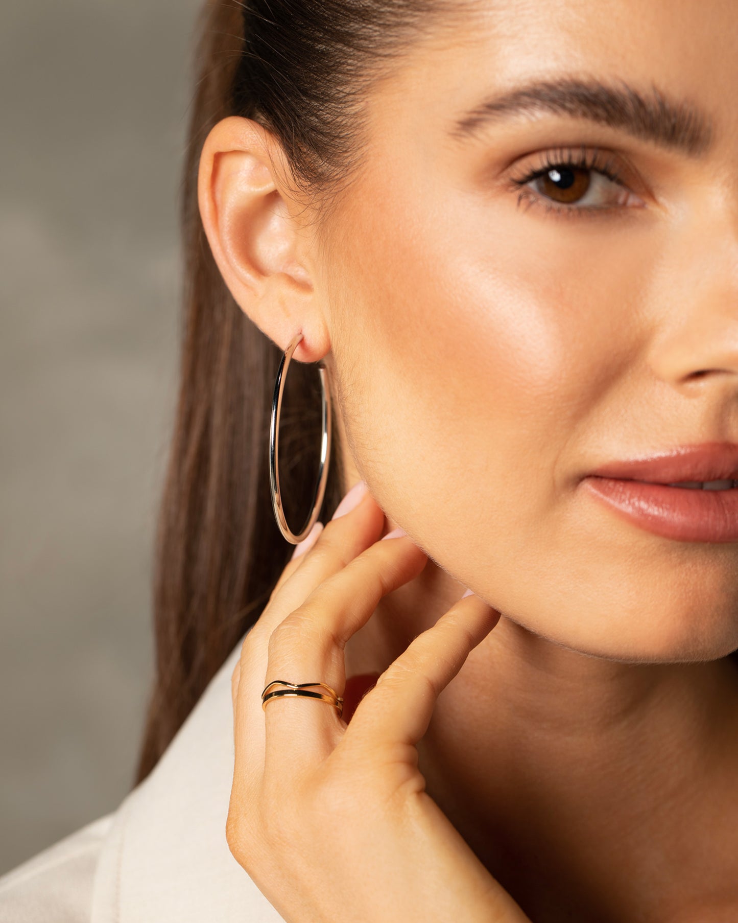 Classic 50mm Hoops in 18K Gold