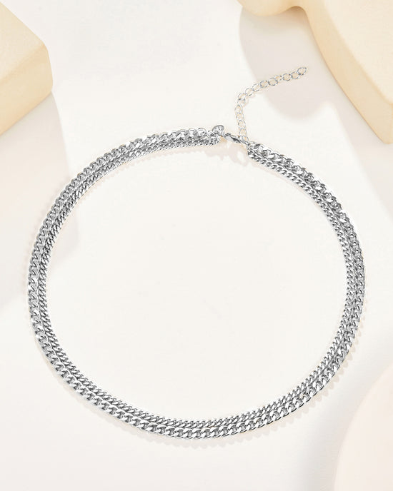 Esme Double Curb Chain Necklace
