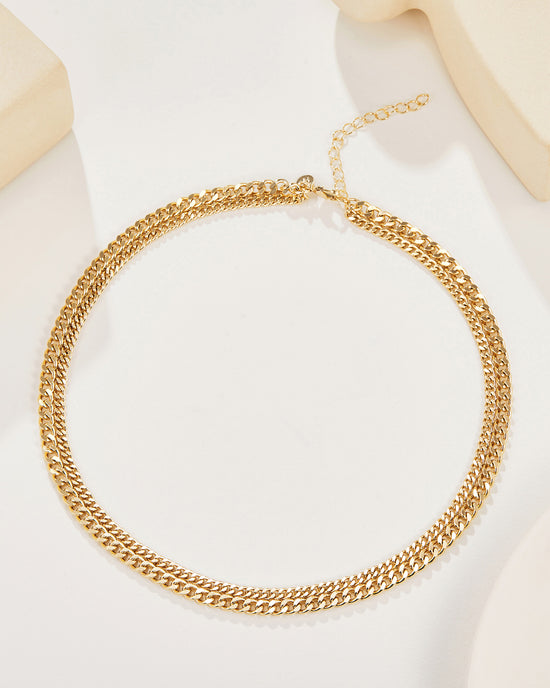 Esme Double Curb Chain Necklace