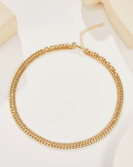 Load image into Gallery viewer, Esme Double Curb Chain Necklace
