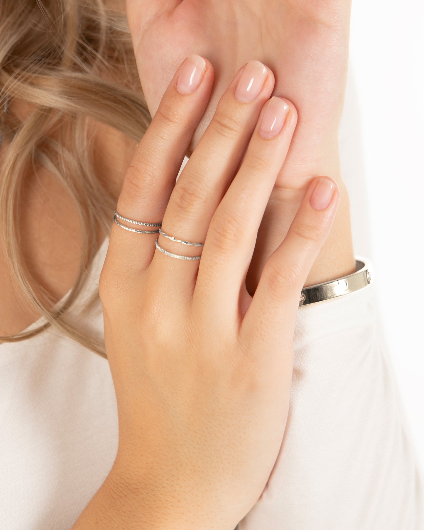 Illusion Stackable Ring Set - Silver Plated