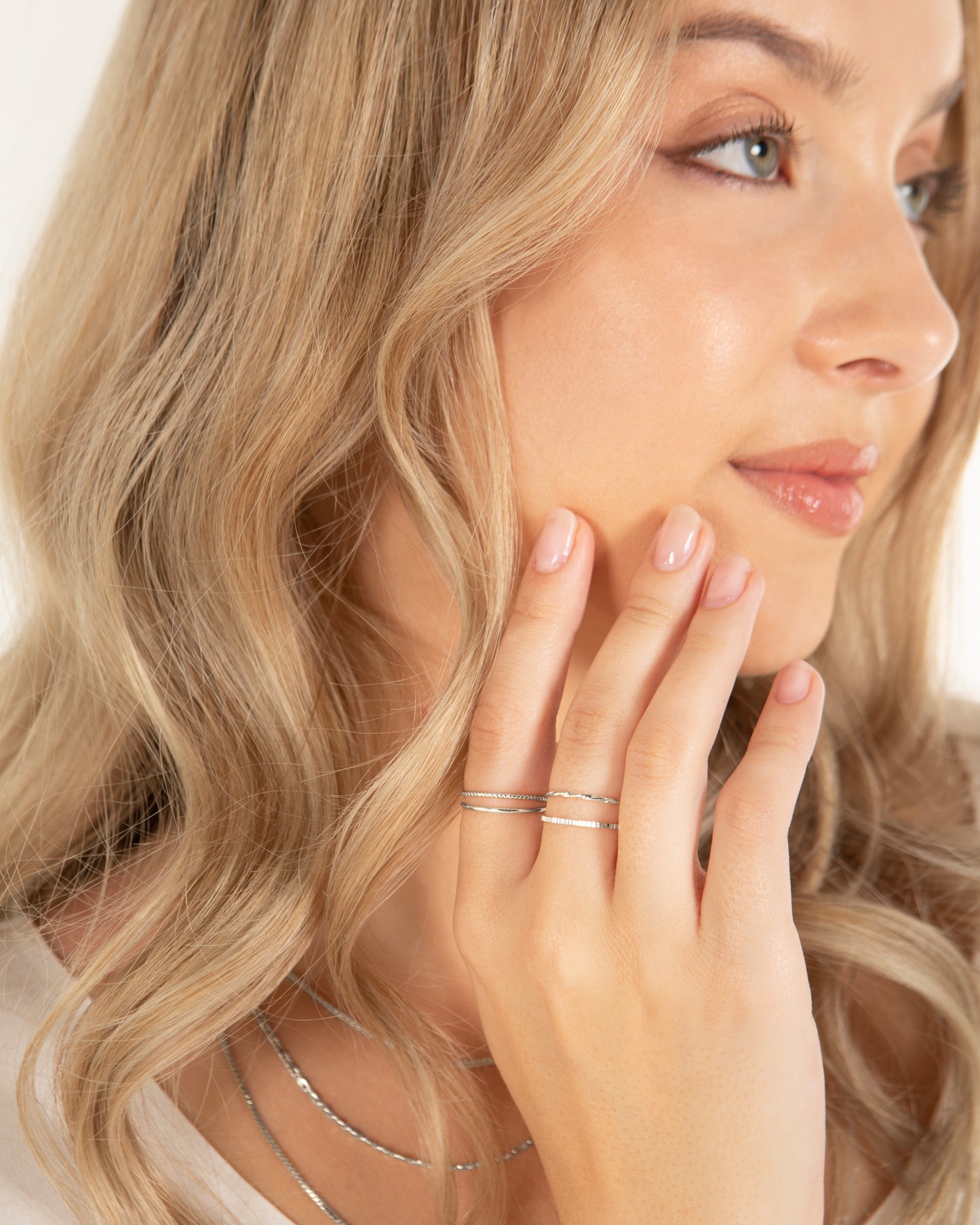 Illusion Stackable Ring Set - Silver Plated