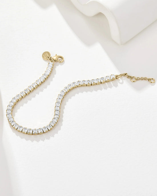 Frosted Tennis Bracelet - 18K Gold Plated