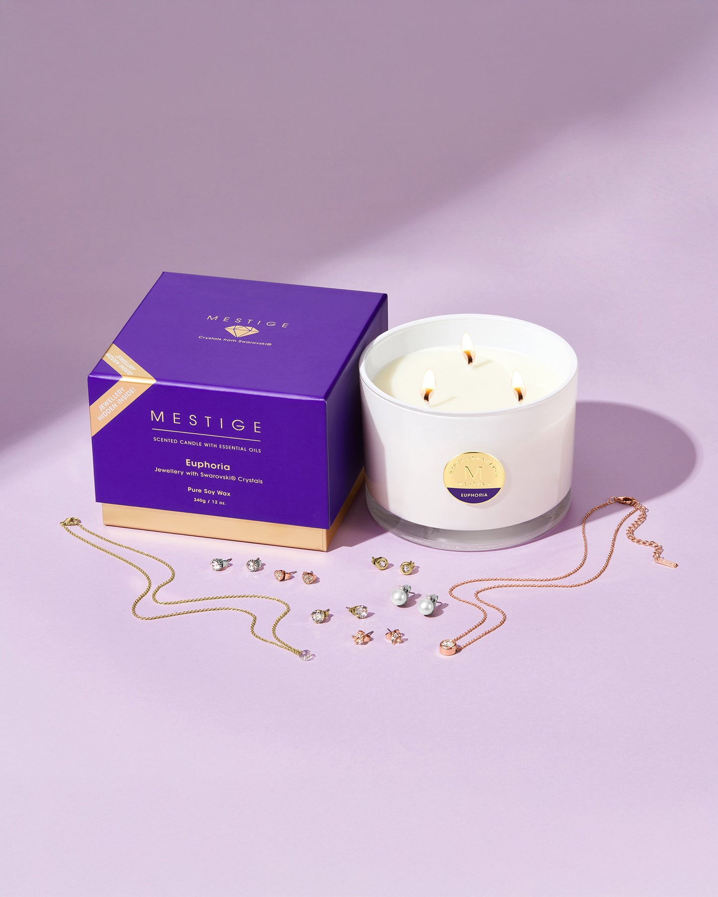 340g Euphoria Scented Soy Candle with Hidden Jewellery
