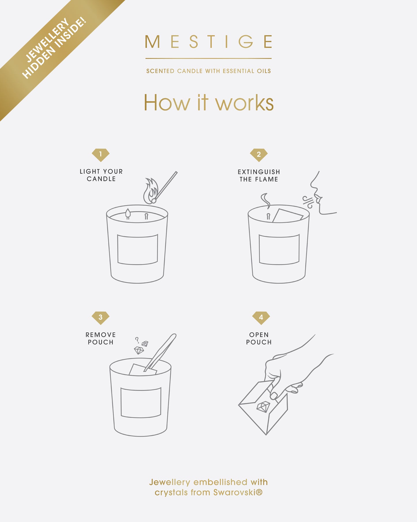 Golden Orchid 340g Scented Soy Candle with Hidden Jewellery