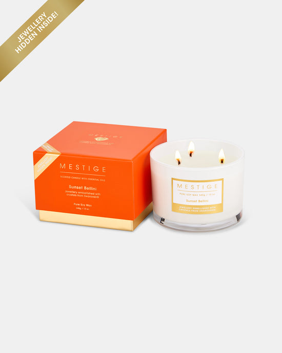 Sunset Bellini 340g Scented Soy Candle with Hidden Jewellery
