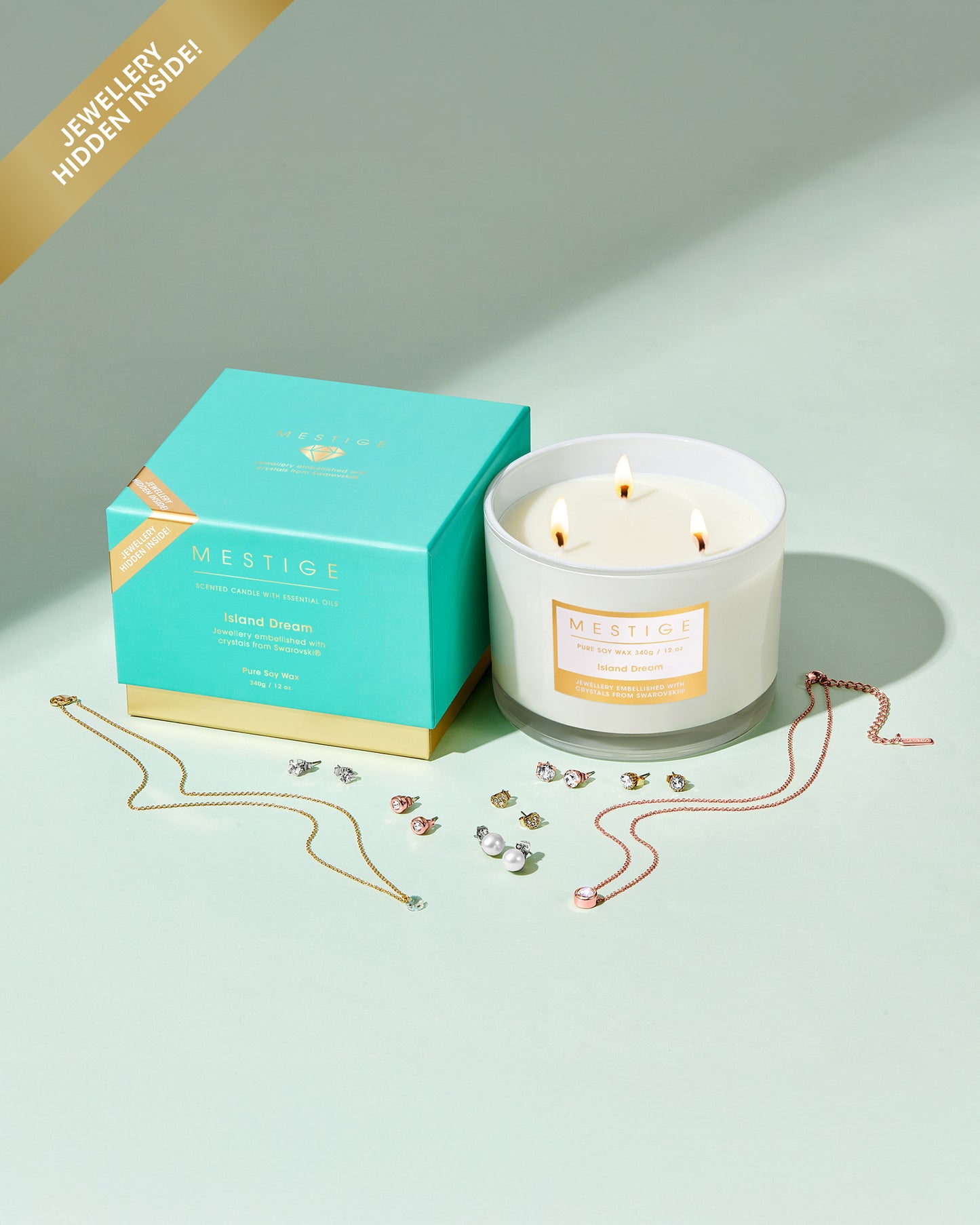 Island Dream 340g Scented Soy Candle with Hidden Jewellery