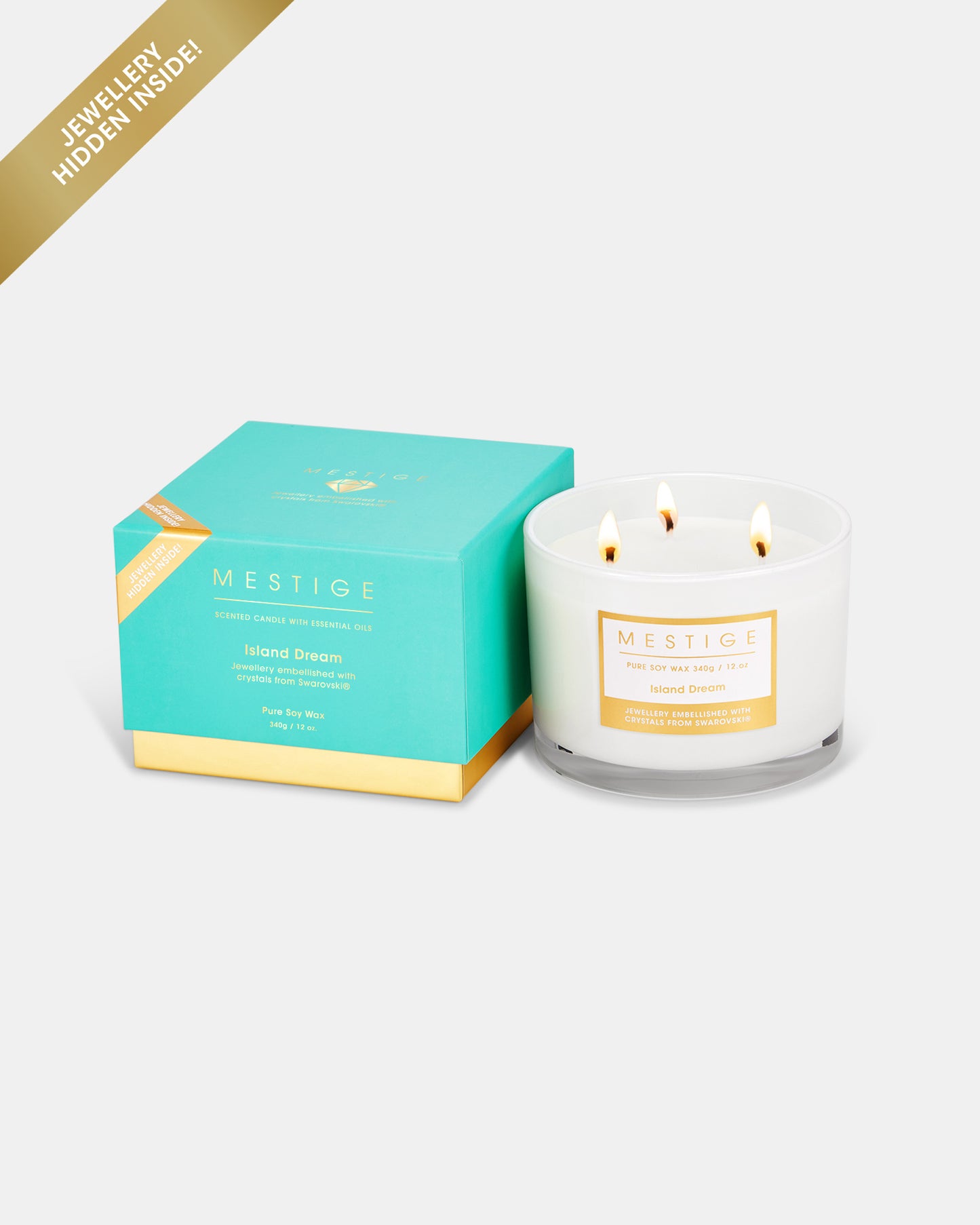 Island Dream 340g Scented Soy Candle with Hidden Jewellery