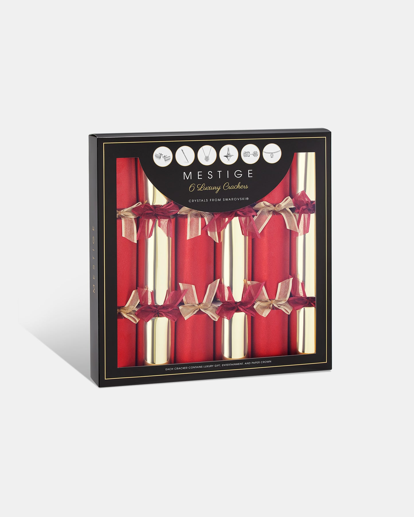 Red & Gold Shimmer Luxury 6-Pack Crackers