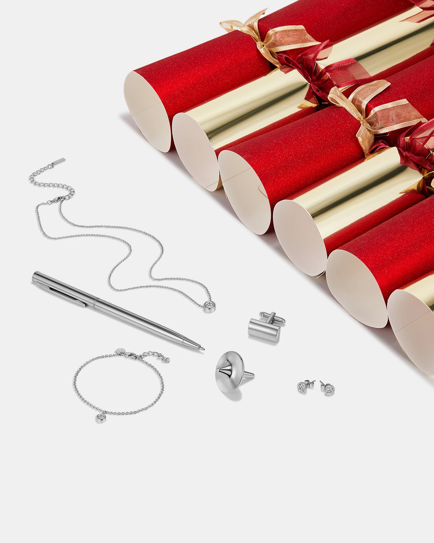 Red & Gold Shimmer Luxury Christmas Crackers – 6 Pack