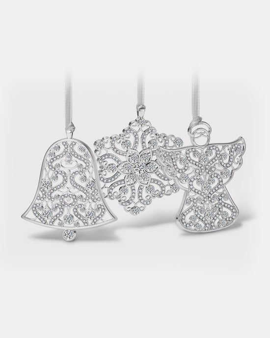 3 Piece Luxury Ornaments Set in Gold